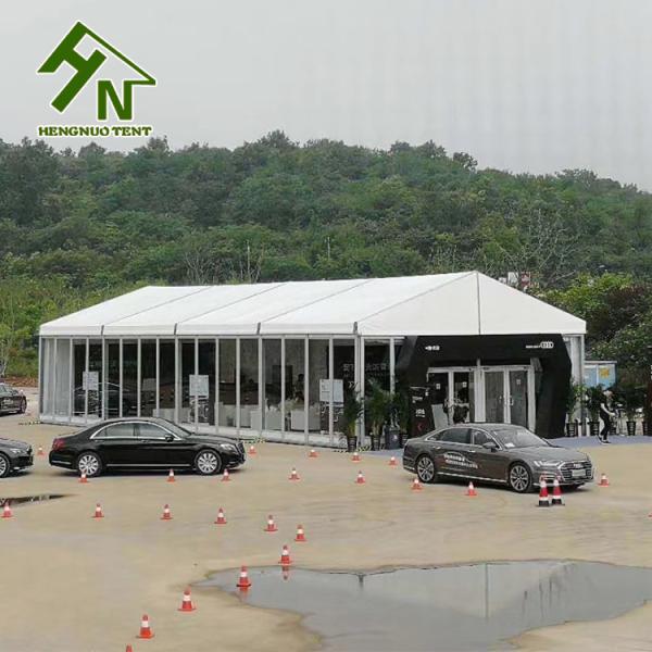 Cutomized Hard Glass Wall Waterproof Fabric Tent 18 Degree Pitch 30m Long