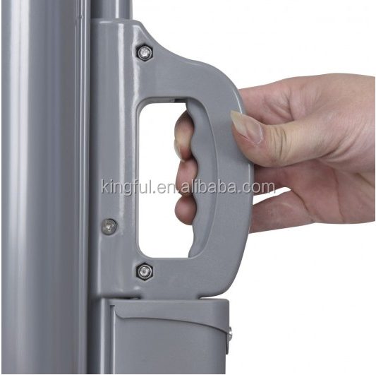 Double Retractable Patio Side Screen Awning with Manual Operation Polyester Material