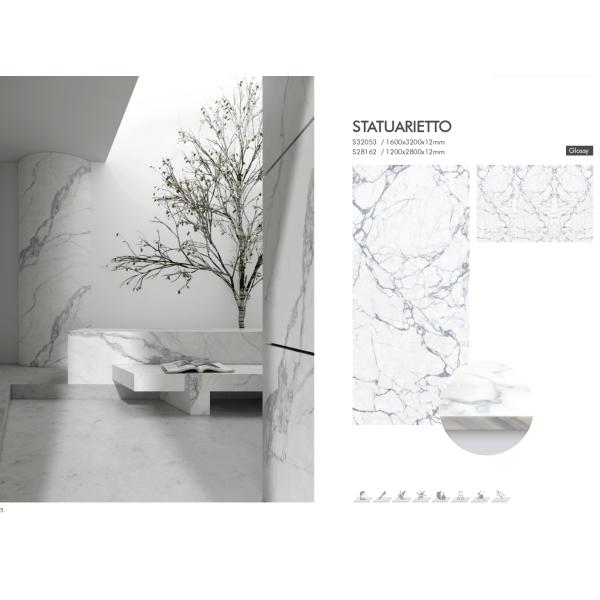 Floor and Wall Glazed Porcelain Tile in White with Porcelain Material