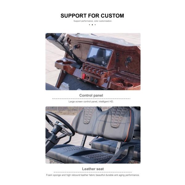 Electric Hunting Golf Cart Off Road 6 Passenger 5KW AC Motor 70-90km Driving Mileage