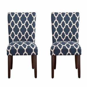 Classic Upholstered Printed Fabric Dining Chairs , Coloured Fabric Dining Chairs