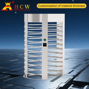 HCW Sus304 Full Height Pedestrian Revolving Gate Turnstile Face Recognition