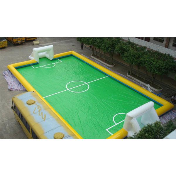 11 Person PVC Inflatable Football Field , Football Game Inflatable Field for Outdoor Sport