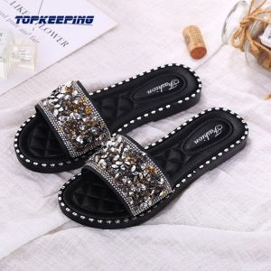 Summer Glitter PVC Jelly Slippers Womens Slide Sandal