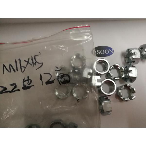 M16*1.5 DIN937 Hex Thin Castle Nuts,Zinc Plated Steel Surface,12mm Height,22mm diameter of the crown,M4-M100