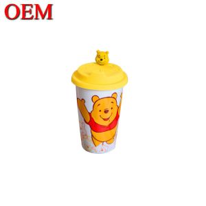 OEM Plastic Cartoon Cute Cup / 3D Model Clear Plastic Mug