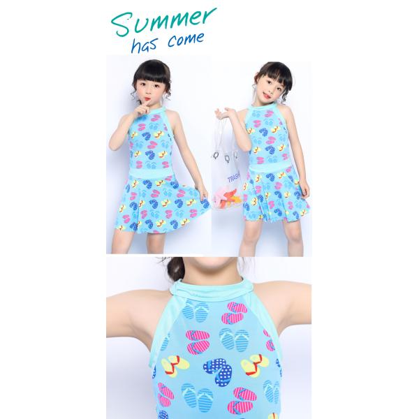 Sunny Girls Swim Suit Two Pieces Shirt Girl Push Up Swimsuit For Children Swimsuit Dress