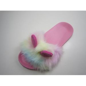 Artifical Fur Slippers Colorful Magic Fake Fur Slipper Rabbit Size 36-41 Ladies