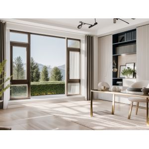 Casement Aluminium Framed Windows With Tinted Glass Heat Insulation