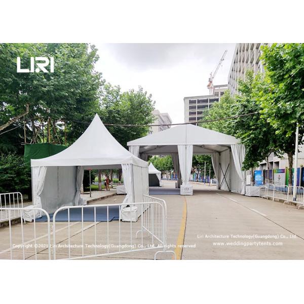 Plain PVC Sidewalls Aluminium Pagoda Tent For National Games PRC