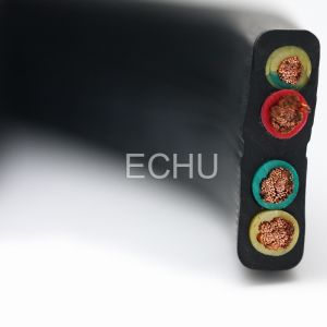 Flat Flexible Traveling Cable for Crane or Conveyor 8core Black Jacket
