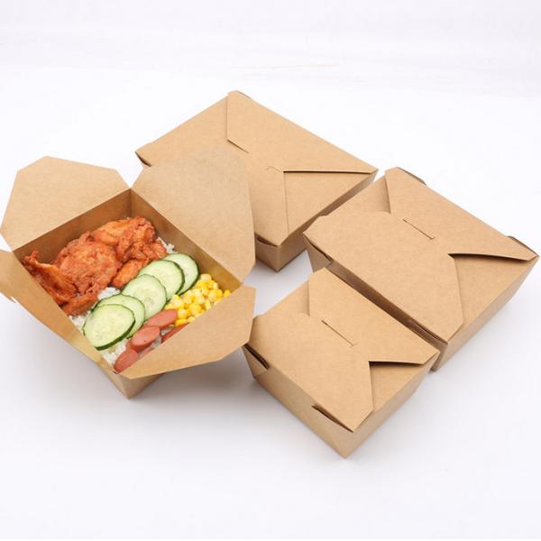 Buy Printed recycled brown kraft paper food box / Wholesale food grade lunch paper box at wholesale prices