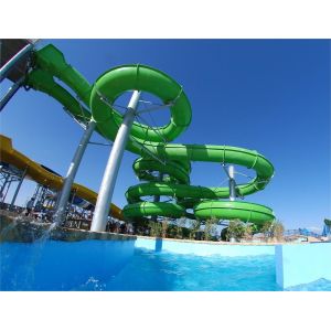 OEM Commercial Swimming Pool Playground Fiberglass Water Slide Set