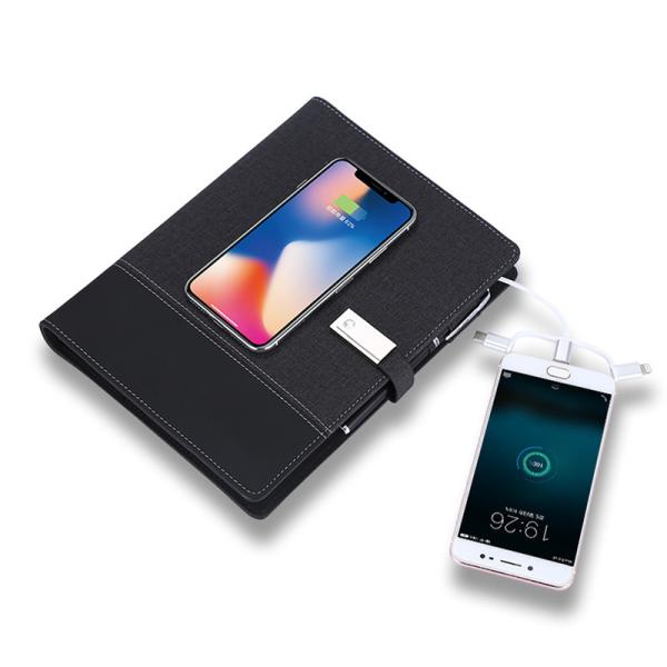 8000mah Personalized Travel Wireless Charging Power Bank with Imitation Leather Cover