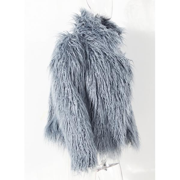 New Winter Style Fashion Woolen Faux Fur Collar Jackets Breathable Coated Fur Coat Women Winter