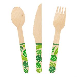 160mm Dyeing wooden cutlery Disposable wooden cutlery set