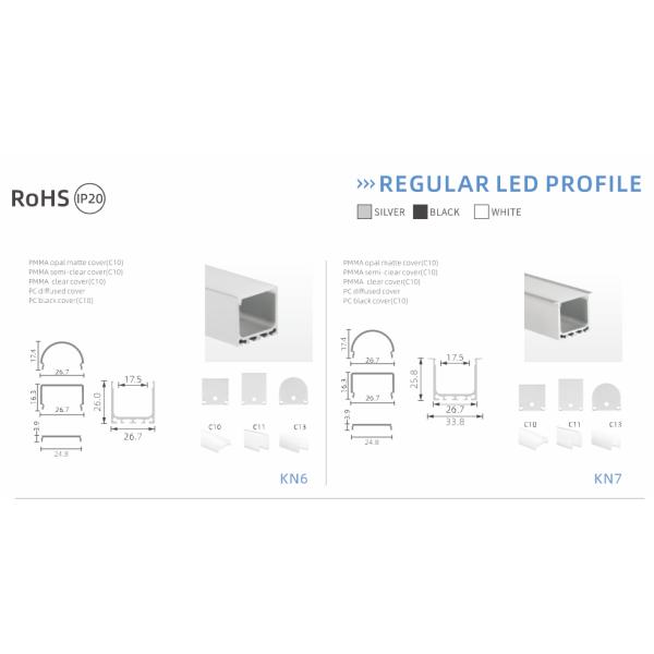 Hoisting Round H19.8mm LED Lighting Aluminum Profile PCB 12mm K48