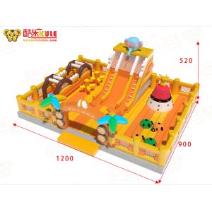Inflatable Magic Castle Bounce House Playground Orange Yellow