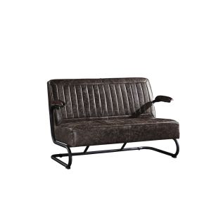 Office Furniture Grey Leather Two Seater Sofa , 2 Seater Leather Settee With