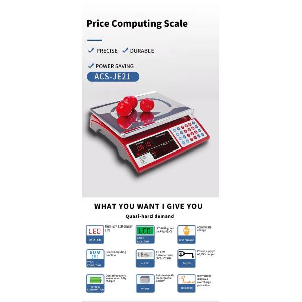 Stainless Steel Veidt Weighing ACS-JE21 Camry LED Display Smart Electronic Digital Counting Weight Balance Fruit Scale