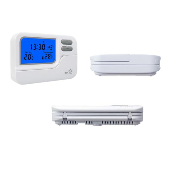 Riseem White ABS 868Mhz RF Room Wireless Programmable Thermostat Digital Heating And Cooling OEM
