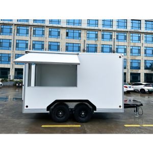 Double Axis Food Mobile Trailer White Food Concession Trailer