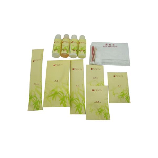 Business Travel Kit Yellow Color , Hotel Amenity Kits With Printing Logo