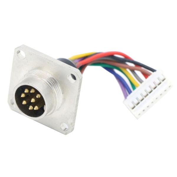 Buy Flange DIN 8Pin AISG cable panel mount connector M16 cable assembly with JST connector at wholesale prices