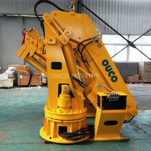 1t 10m ABS Ship Deck Cranes Hydraulic Telescopic Foldable Boom