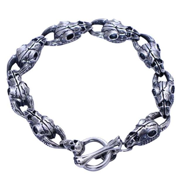 Buy 925 Sterling Silver Sheep Skull Retro Men Bangle Bracelet (XH056067W) at wholesale prices