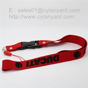China Personalized polyester rivet lanyard with plastic release buckle on sale
