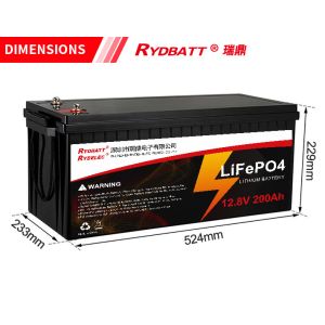 Rechargeable 12V 200Ah LiFePO4 Deep Cycle Battery Bluetooth Waterproof For RV