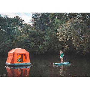 En71 ASTM Advertising Inflatable Tent On Lake Customized Logo Printing