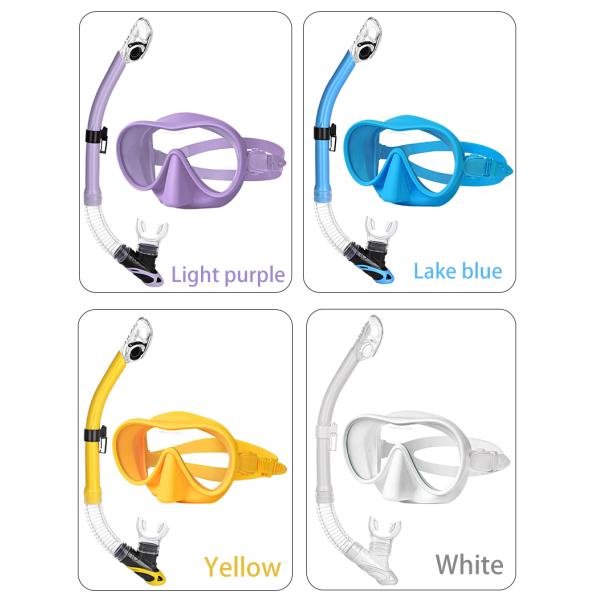 OEM Junior PC Lens Mask Goggle Snorkel Set With Dry Top Breathing Tube