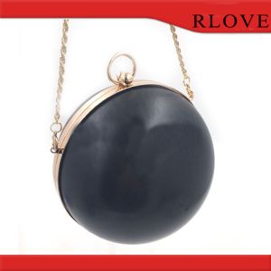 Quality Fashion hardware accessories custom gold round shape evening bag plastic box metal frame for sale
