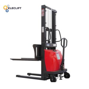 High Lift Semi Electric Pallet Stacker Capacity 1000kg