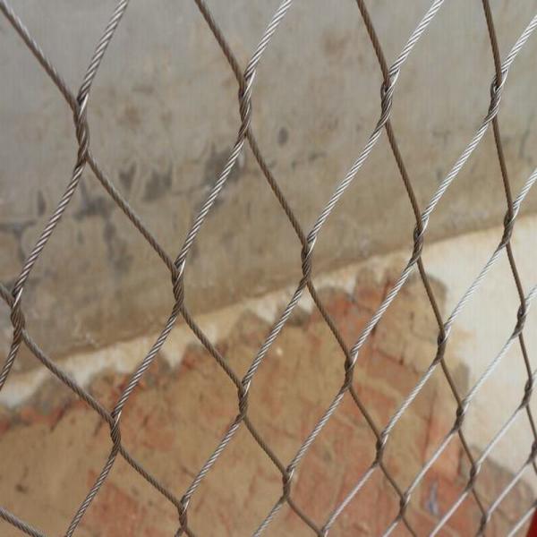 Flexible Stainless Steel X Tend Mesh , Zoo Knotted Rope Mesh For Tigers / Lions