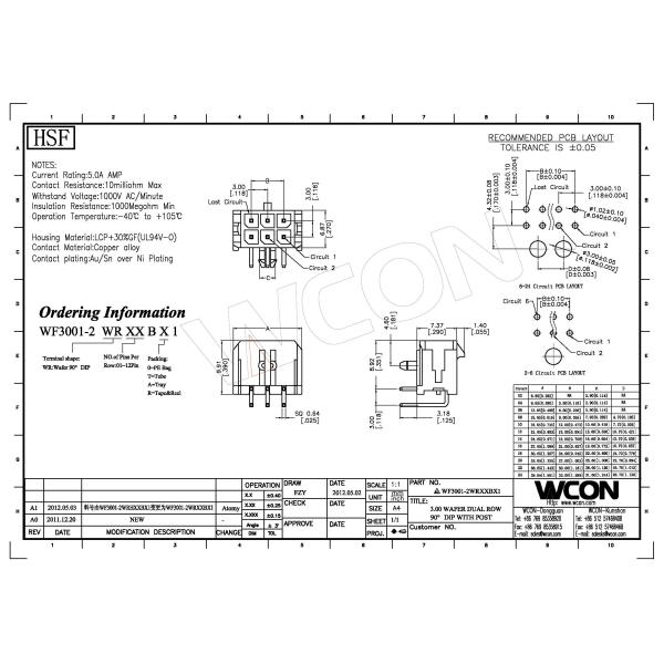 Black Wire To Board Connector Right Angle 3.00mm 2*3P wire to pcb connectors