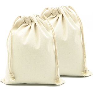 Lightweight durable Small Cotton Canvas Muslin Drawstring Bag Bags