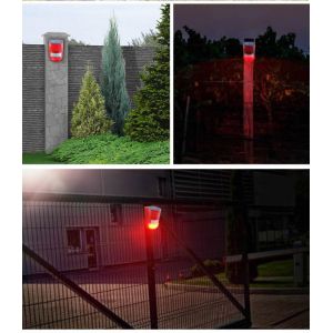 USB and solar charging alarm light infrared sensor blink warning flash device