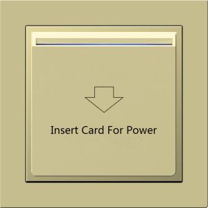 220VAC Hotel Energy Saving Switch Plastic Champagne / Silver Panel