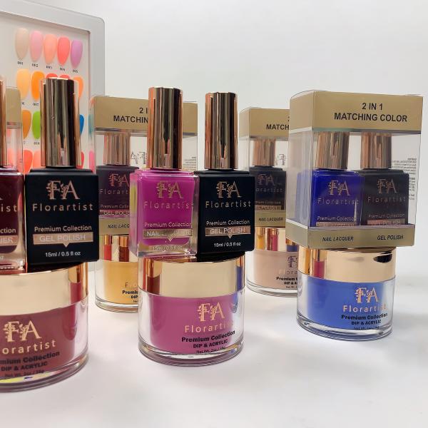 OEM Customize Private Label 3 in 1 Nail Set Dip Powder Gel Polish Color Matching Nail Polish