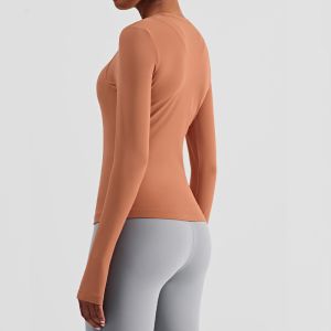 Long Sleeve Crew Neck Women Equestrian Tops Running Fitness Breathable