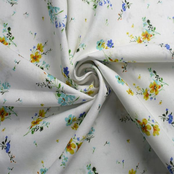 Flower Digital Cotton Printed Spandex Stretch Chiffon Fabric 54*58