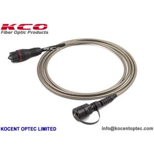 China Anti Rodent Fiber Optic Patch Cord Spiral Armored  FTTA Military Field Operation Cable on sale