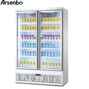 Luster Plate Commercial Supermarket Refrigerator 1200L Silver Color