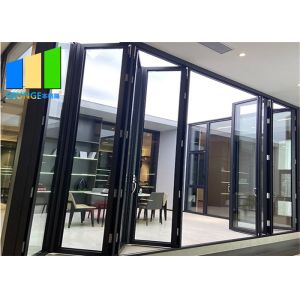 Aluminum Double Glass Soundproof Folding Door Exterior Accordion Door