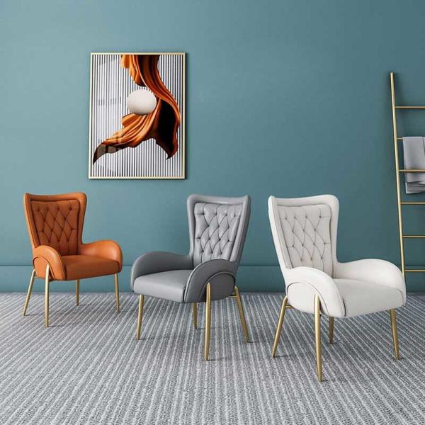 Buy American Style Button Dining Chair 55*63*101cm Stainless Steel Leg at wholesale prices