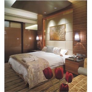 Quality Modern Hotel Bedroom Design King Standard Room Furniture bed and Vanity Cabinets SR-012 for sale