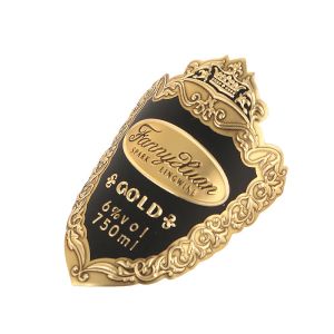 Customizable Waterproof Hot Stamping Silver Metal Beer Bottle Packaging Stickers